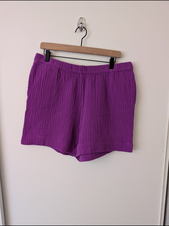 J. Jill Pants - J. Jill Womens Medium Petite Purple 100% Cotton Gauze Pull On Shorts Casual